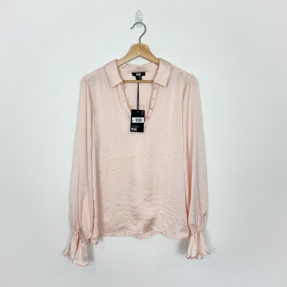 NWT Paige Resa Satin Blouse Small - Picture 4 of 15